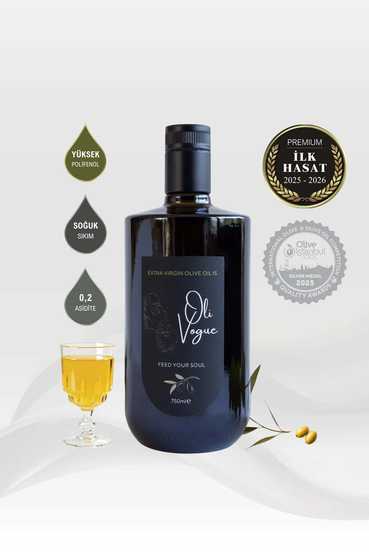 Premium İlk Hasat Naturel Sızma Zeytinyağı (750 ml)